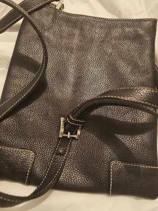 Bandolera Loewe Piel Negra Años 80