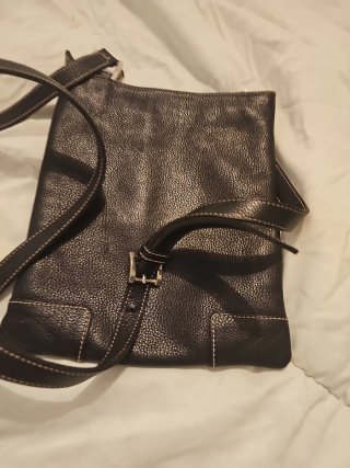Bandolera Loewe Piel Negra Años 80