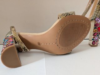 Sandalias mujer pedrería doradas talla 36