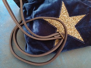 NUEVO! BOLSO PAOLO BAGS AZUL CON ESTRELLA DORADA.