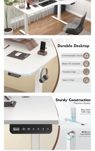 Escritorio ergonómico ajustable blanco