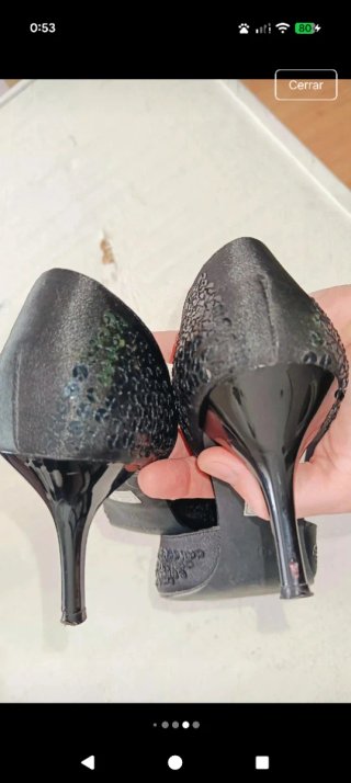 Zapatos de tacón vintage con lentejuelas