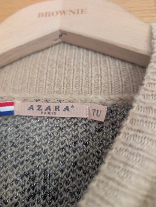 Jersey mujer beige con lunares negros