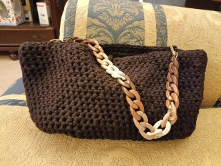 Borsa clutch fatta a mano capiente