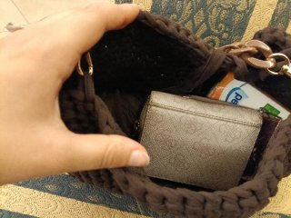 Borsa clutch fatta a mano capiente