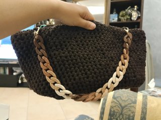 Borsa clutch fatta a mano capiente