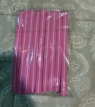 9 limas para uñas rosa y blanco