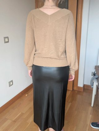 Jersey pico mujer marrón talla única