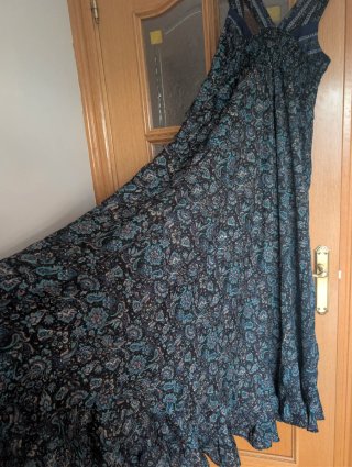 Vestido largo estampado mujer