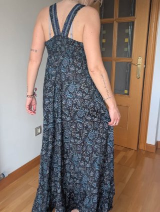 Vestido largo estampado mujer