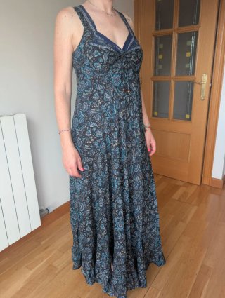 Vestido largo estampado mujer