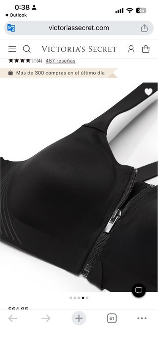 Victoria's Secret Sujetador Deportivo Negro