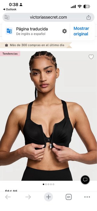 Victoria's Secret Sujetador Deportivo Negro