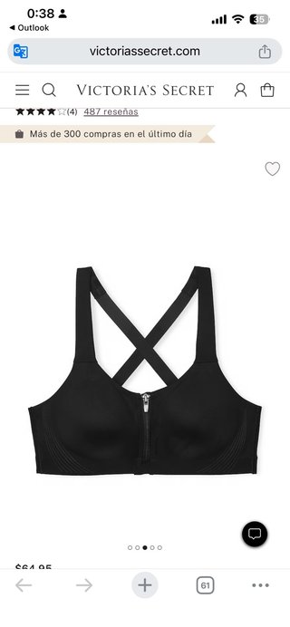 Victoria's Secret Sujetador Deportivo Negro