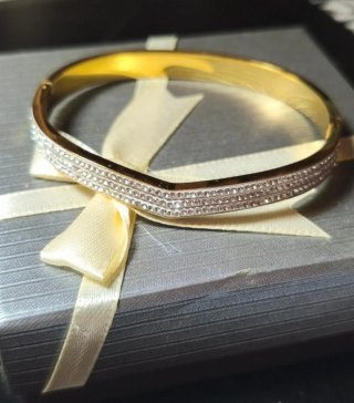 Pulsera Vintage Oro y Plata con Cristales
