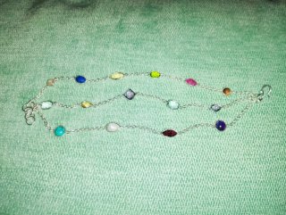 Pulsera Plata Multicolor Piedras