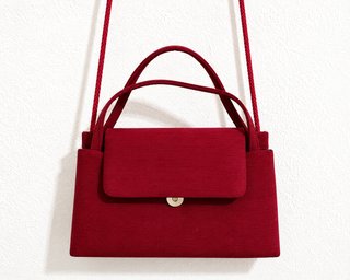 Bolso de mano rojo vino estructurado