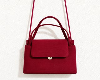 Bolso de mano rojo vino estructurado
