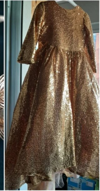 Vestido lentejuelas dorado 3-4 años