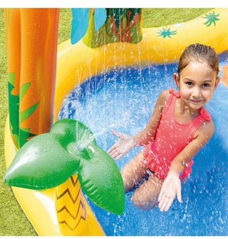 Piscina Hinchable Dinosaurio con Rociador