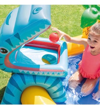 Piscina Hinchable Dinosaurio con Rociador