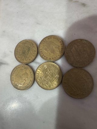 6 Monedas 1 Peseta Juan Carlos I 1975