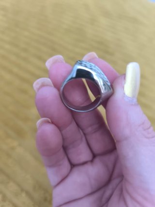 Anillo de Acero Plateado