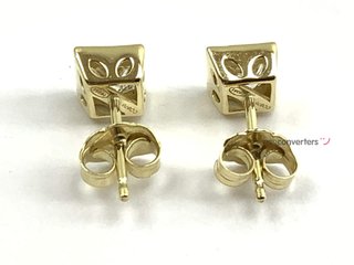 pendientes oro 18k con piedra con diamante de laboratorio