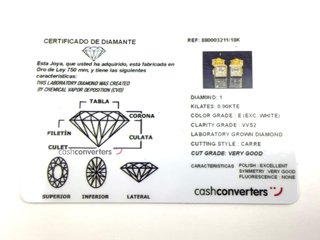 pendientes oro 18k con piedra con diamante de laboratorio