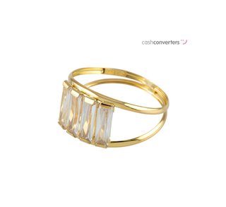 anillo oro 18k con piedra con circonita t. 18 (18,47 mm)