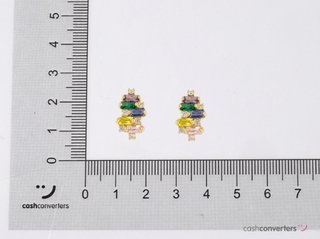 pendientes oro 18k con piedra con circonita