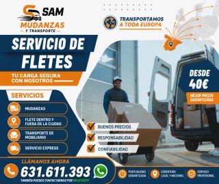 Mudanzas 24h España y Europa, portes y transporte