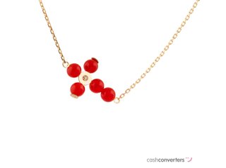 collar oro 18k con piedra 22cm
