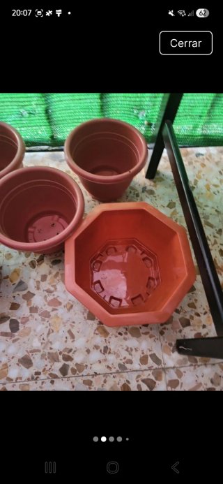 Lote de macetas de plástico