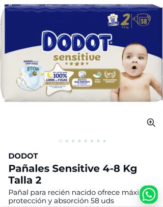 Dodot Sensitive Talla 2 - 58 uds
