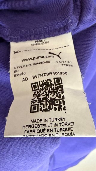 Camiseta Puma Morada Manga Corta