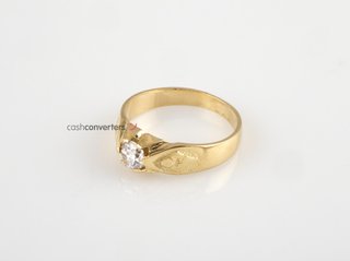 anillo oro 18k con piedra con circonita