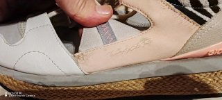 Sandalias Zapatilla Gioseppo Beige y Rosa