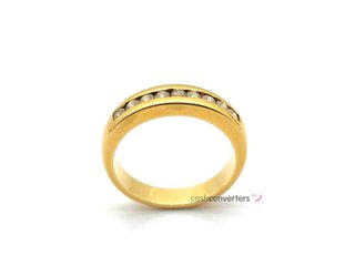 alianza oro 18k con piedra con diamante