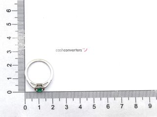 sortija oro 18k con piedra con diamante,esmeralda