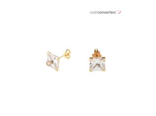 pendientes oro 18k con piedra con circonita