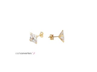pendientes oro 18k con piedra con circonita