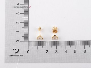 pendientes oro 18k con piedra con circonita