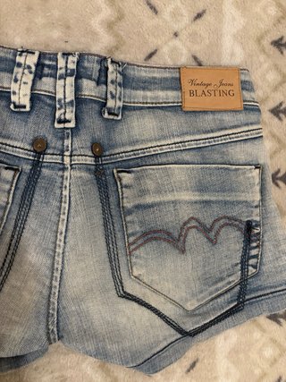 Blasting Low Rise Denim Micro Shorts Vintage 00s M