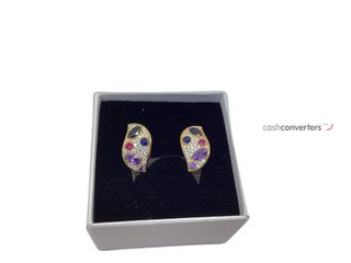 pendientes oro 18k con piedra con circonita