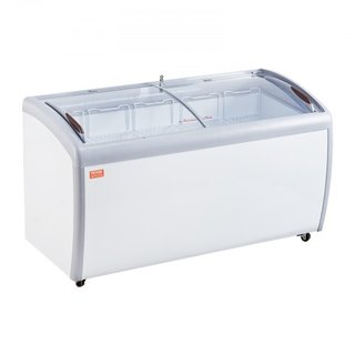 Vitrina de Helados Comercial, Congelador de Cofre de 460 L, Congelador Profundo de Cristal Móvil, Gabinete de Dipping de Gelato para Restaurante con 5 Cestas de Alambre, 2 Puertas de Cristal Desli...