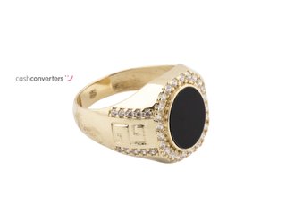 sello oro 18k con piedra t. 18 (18,47 mm)