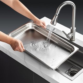 6 Pack de Sartenes de Hotel, Sartén de Vapor de Tamaño Completo Anti-Jam, Sartén de Mesa de Restaurante de Acero Inoxidable de 0.8 mm de Grosor, Sartén de Mesa Comercial de 2.5 Pulgadas de Profund...