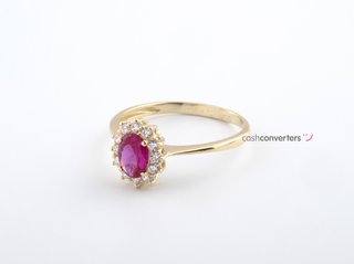 anillo oro 18k con piedra con circonita