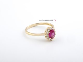 anillo oro 18k con piedra con circonita